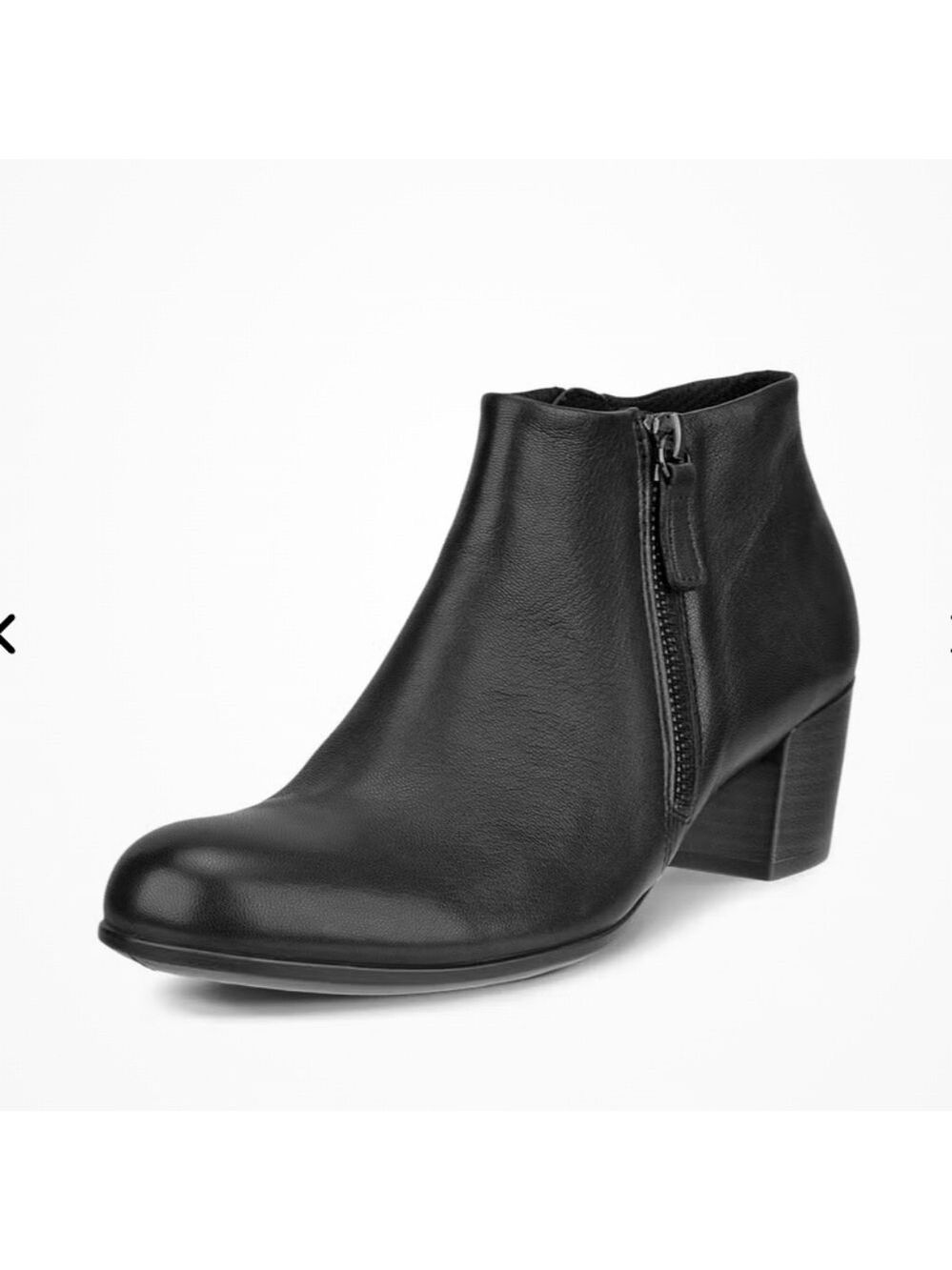 ECCO shape 35 mm elegant Lightweight All Leather Black Ankle Boots 38 New